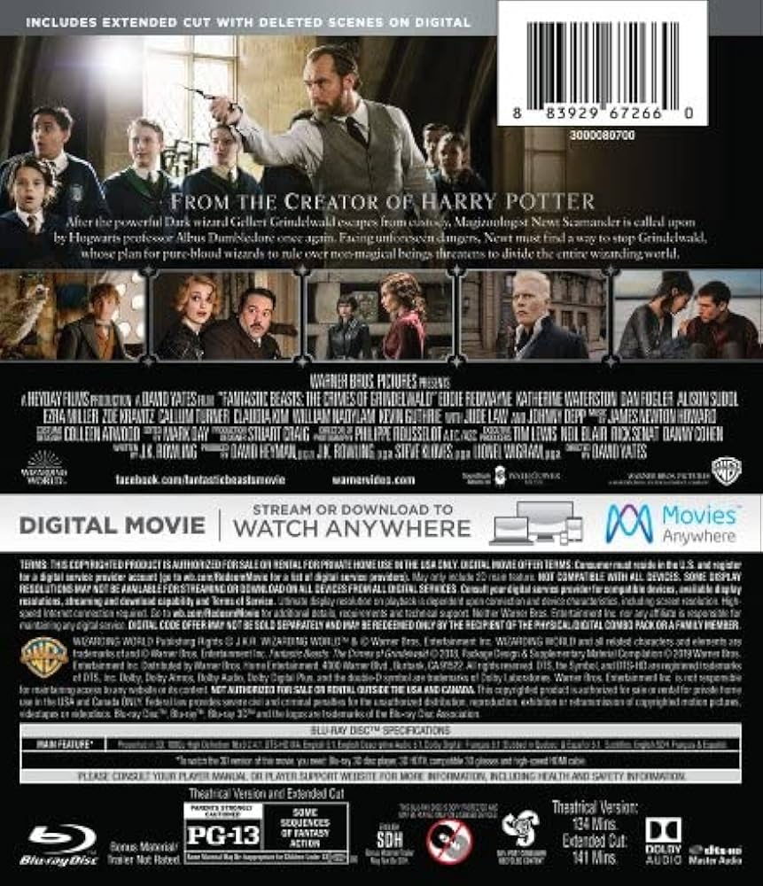 その他 Fantastic Beasts: The Crimes of Grindelwald 3D [Blu-ray] Amazon.com: Fantastic Beasts: The Crimes of Grindelwald [Blu